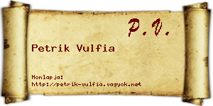 Petrik Vulfia névjegykártya